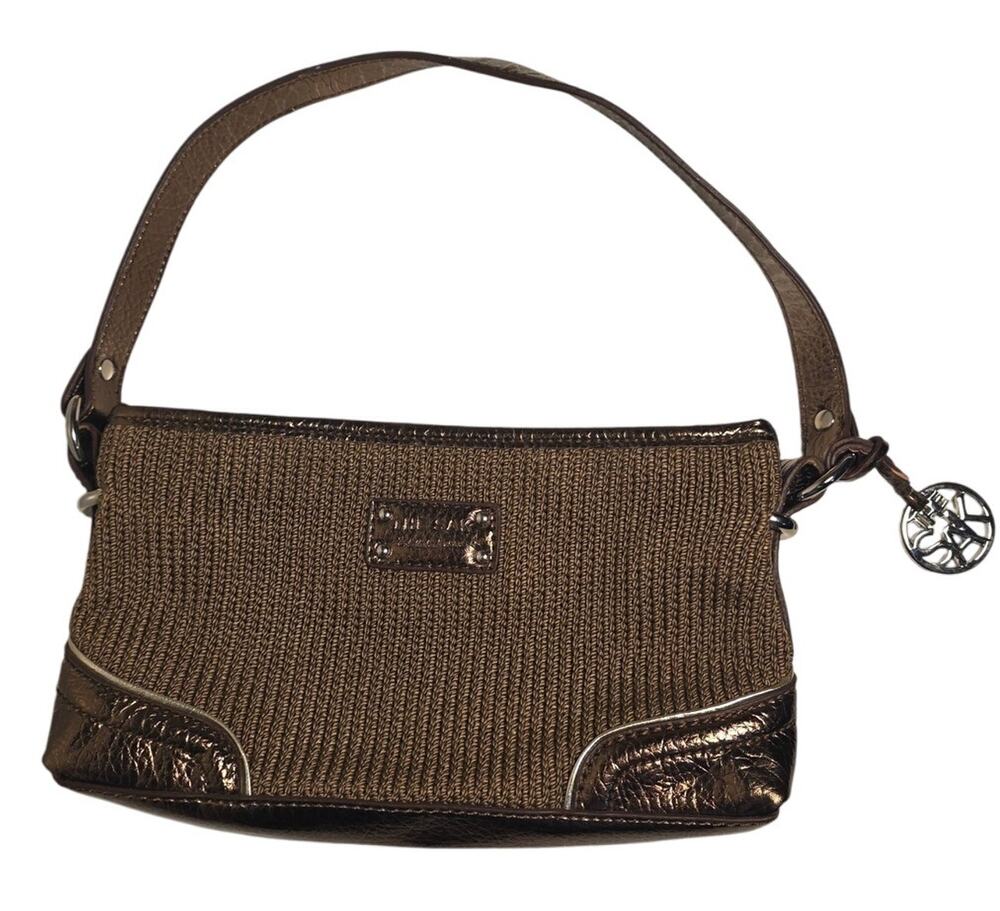 The Sak Bronze Metallic Crochet Shoulder Bag Knit Y2K Boho Festival Handbag